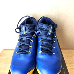 Under Armour size 2Y blue/ yellow shoes